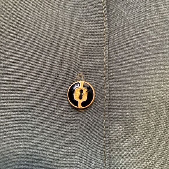 Vintage A Class Black Gray Oversized Button Down Shirt Abstract Art To Wear XL - Picture 8 of 11